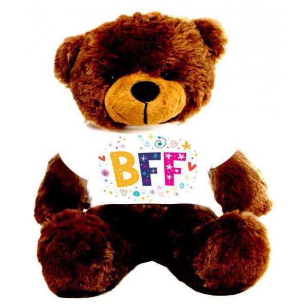 Brown 2 feet Big Teddy Bear wearing a BFF T-shirt